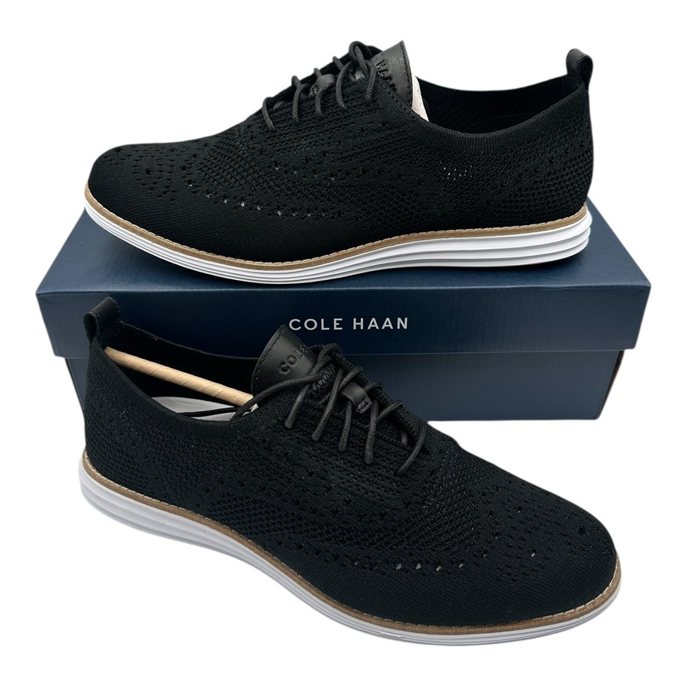Cole Haan Original Grand Stitchlite Oxfords Womens 9 B Black Wingtip Shoe W14807 - Picture 1 of 10